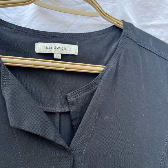 Blue V-Neck Long Sleeve Dress for Work - Picture 4 of 5